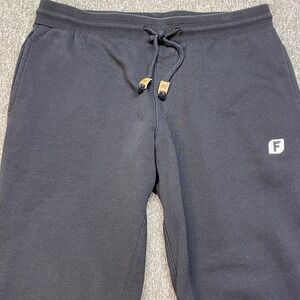 TenTree Mens Fleece Joggers Black Drawstring Sweatpants Large